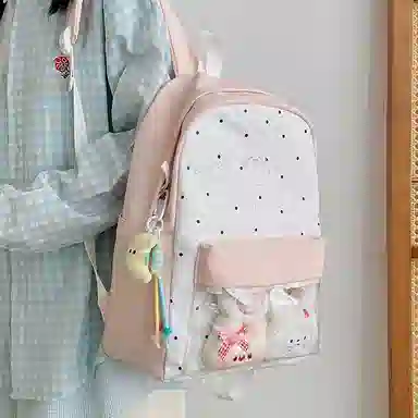 行途 高颜值可爱日系痛包学院透明 尼龙 双肩包 女款 多色