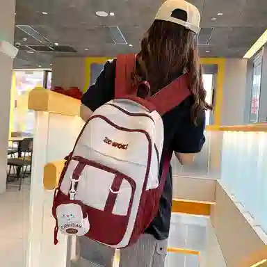 行途 大容量简约时尚大学生休闲旅行 背包双肩包 男女同款情侣款 多色 尼龙