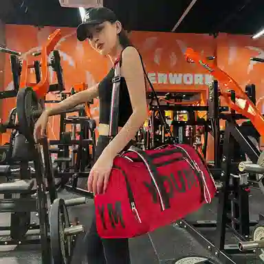 行途 休闲时尚干湿分离短途 尼龙 旅行包 常规 男女同款情侣款 黑色/粉色/卡其色/红色