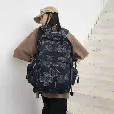 行途 时尚轻便简约百搭外出纯色 尼龙 旅行包双肩包 常规 男女同款情侣款 黑色/白色/红色/绿色