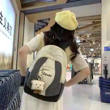 行途 高级感轻便颜值撞色 尼龙 双肩包 常规 女款 灰色/蓝色/粉色/蓝黄色