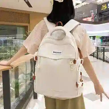 行途 潮流背包学生书包韩版时尚百搭简约 尼龙 双肩包 常规 男女同款情侣款 黑色/白色/绿色/卡其色