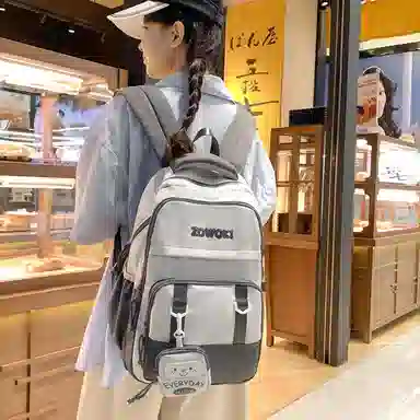 行途 大容量简约时尚大学生休闲旅行 背包双肩包 男女同款情侣款 多色 尼龙