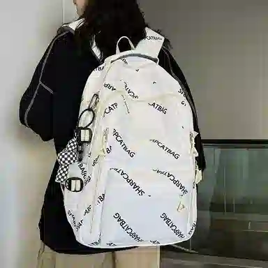 行途 简约旅行轻便休闲百搭 尼龙 双肩包 男女同款情侣款 黑色/白色/蓝色/卡其色