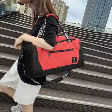 行途 旅行包干湿分离运动瑜伽包独立鞋仓大容量短途旅行训练包 牛津布 健身包 中号 男女同款情侣款 黑色/灰色/砖红色/绿色/蓝色/粉色