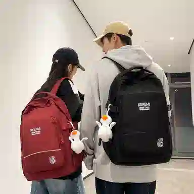 行途双肩包女休闲简约大容量电脑背包男高初中大学生书包尼龙多色