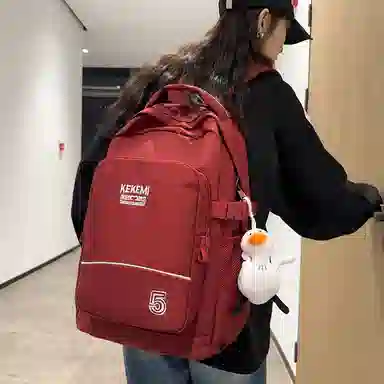 行途双肩包女休闲简约大容量电脑背包男高初中大学生书包尼龙多色