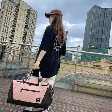 行途 旅行包干湿分离运动瑜伽包独立鞋仓大容量短途旅行训练包 牛津布 健身包 中号 男女同款情侣款 黑色/灰色/砖红色/绿色/蓝色/粉色