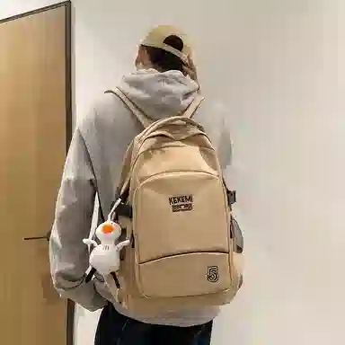 行途双肩包女休闲简约大容量电脑背包男高初中大学生书包尼龙多色