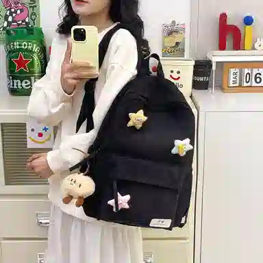 行途 学院风可爱休闲 条绒 双肩包 常规 男女同款情侣款 多色