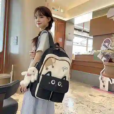 行途 可爱毛绒个性简约休闲 尼龙 双肩包 常规 女款 多色
