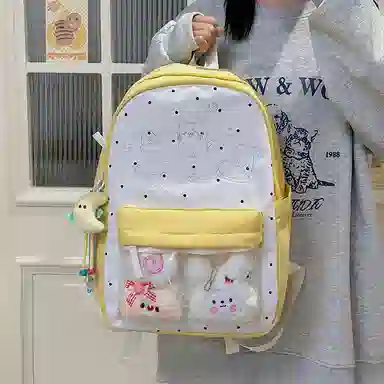 行途 高颜值可爱日系痛包学院透明 尼龙 双肩包 女款 多色