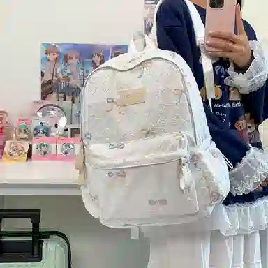 行途 小众高颜值日系百搭书包大容量初高中大学生电脑包 尼龙 双肩包 常规 女款 多色