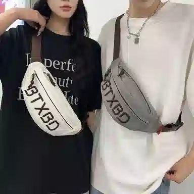 行途胸包男女背包字母斜挎包防泼水腰包女大容量单肩包运动潮牌男士包包