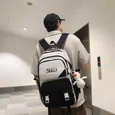 行途 大容量旅行大学生上课电脑韩版百搭 尼龙 书包双肩包 男女同款情侣款 多色