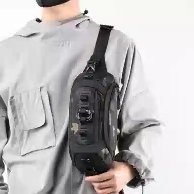 行途 多功能百搭 尼龙布 胸包 常规 男女同款情侣款 灰色/深蓝色/黑色/迷彩色