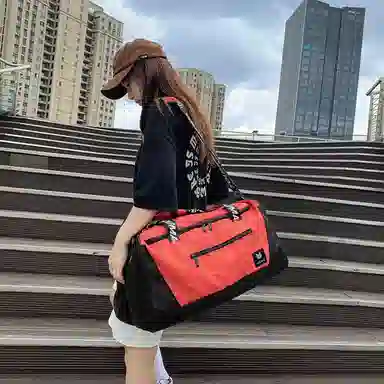 行途 旅行包干湿分离运动瑜伽包独立鞋仓大容量短途旅行训练包 牛津布 健身包 中号 男女同款情侣款 黑色/灰色/砖红色/绿色/蓝色/粉色