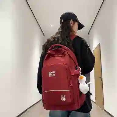 行途双肩包女休闲简约大容量电脑背包男高初中大学生书包尼龙多色