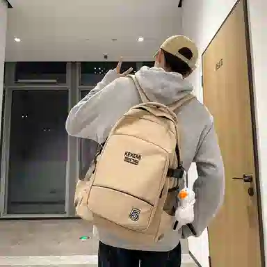 行途双肩包女休闲简约大容量电脑背包男高初中大学生书包尼龙多色