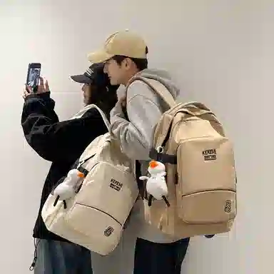 行途双肩包女休闲简约大容量电脑背包男高初中大学生书包尼龙多色