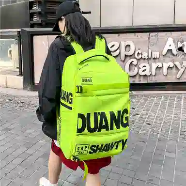 行途 大容量潮牌旅行运动训练滑雪 复合布 背包双肩包 常规 男女同款情侣款 白色/黑色/亮橘色/荧光绿色/蓝绿色/紫色