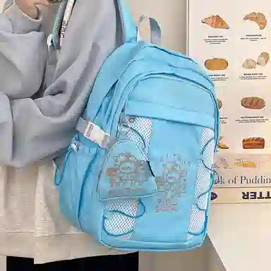 行途 百搭轻便休闲简约 尼龙 双肩包 女款 粉色/蓝色/黑色/紫色/米白色