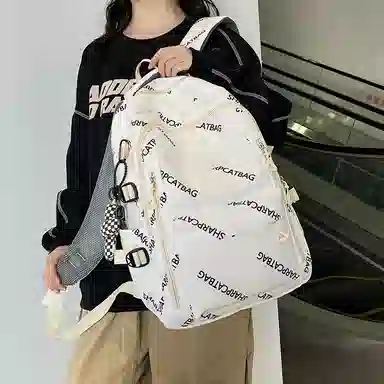 行途 简约旅行轻便休闲百搭 尼龙 双肩包 男女同款情侣款 黑色/白色/蓝色/卡其色