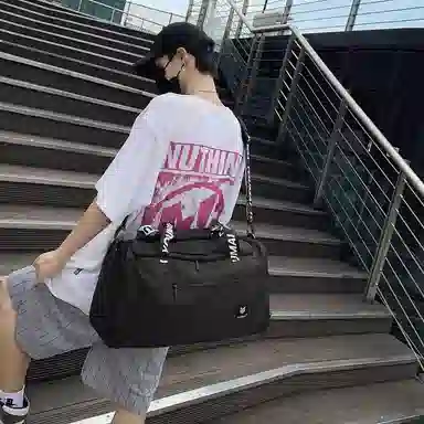 行途 旅行包干湿分离运动瑜伽包独立鞋仓大容量短途旅行训练包 牛津布 健身包 中号 男女同款情侣款 黑色/灰色/砖红色/绿色/蓝色/粉色