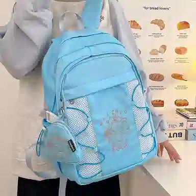 行途 百搭轻便休闲简约 尼龙 双肩包 女款 粉色/蓝色/黑色/紫色/米白色