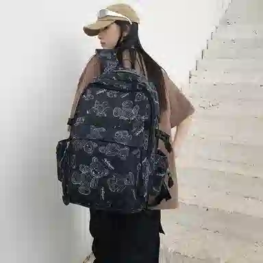 行途 时尚轻便简约百搭外出纯色 尼龙 旅行包双肩包 常规 男女同款情侣款 黑色/白色/红色/绿色