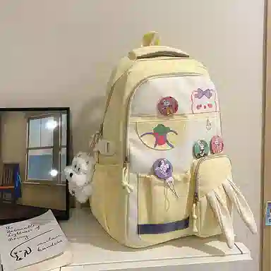 行途 多巴胺撞色甜美大容量 尼龙 双肩包 男女同款情侣款 多色