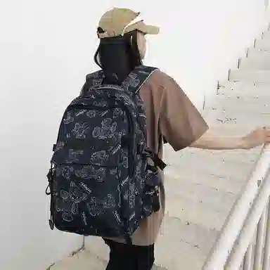 行途 时尚轻便简约百搭外出纯色 尼龙 旅行包双肩包 常规 男女同款情侣款 黑色/白色/红色/绿色