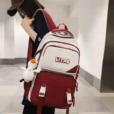 行途 大容量旅行大学生上课电脑韩版百搭 尼龙 书包双肩包 男女同款情侣款 多色