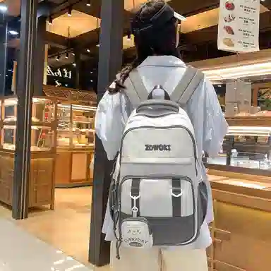 行途 大容量简约时尚大学生休闲旅行 背包双肩包 男女同款情侣款 多色 尼龙