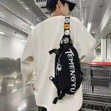 行途 情侣休闲 尼龙 胸包 常规 男女同款情侣款 黑色/白色/蓝色/红色