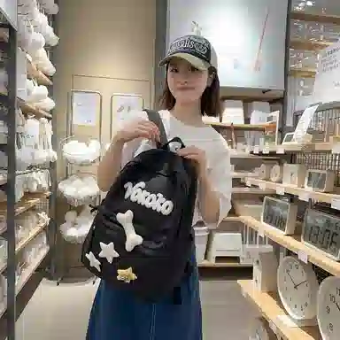 行途 可爱校园小清新质感甜酷旅行潮流轻便 牛津布 双肩包 常规 女款 黑色/红色/白色/黄色/蓝色