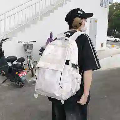 行途 时尚轻便简约百搭外出纯色 尼龙 旅行包双肩包 常规 男女同款情侣款 黑色/白色/红色/绿色