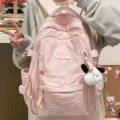 行途 大容量时尚双肩包休闲百搭尼龙男女背包高中生校园学生 多色