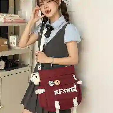 行途 时尚百搭字母设计潮流 牛津布 斜挎单肩包 男女同款情侣款 多色