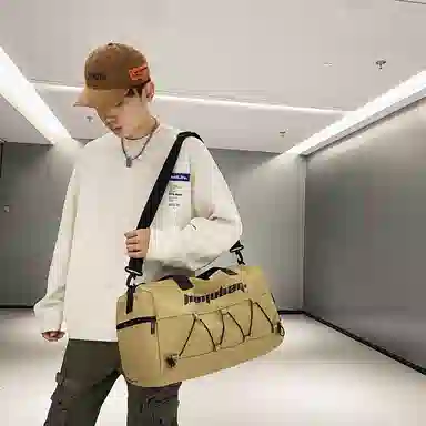 行途 大容量干湿分离 牛津布 手提单肩斜挎旅行包健身包 大号 男女同款情侣款 黑色/白色/蓝色/卡其色