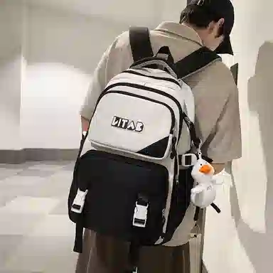 行途 大容量旅行大学生上课电脑韩版百搭 尼龙 书包双肩包 男女同款情侣款 多色