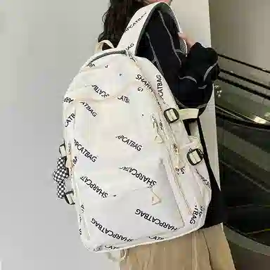 行途 简约旅行轻便休闲百搭 尼龙 双肩包 男女同款情侣款 黑色/白色/蓝色/卡其色