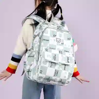 行途 书包初中生卡通印花大容量背包高中生大学生 双肩包 女款 尼龙布 多色