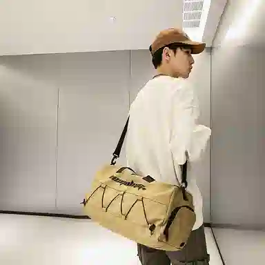 行途 大容量干湿分离 牛津布 手提单肩斜挎旅行包健身包 大号 男女同款情侣款 黑色/白色/蓝色/卡其色