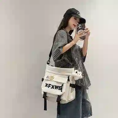 行途 时尚百搭字母设计潮流 牛津布 斜挎单肩包 男女同款情侣款 多色