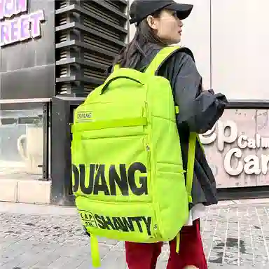 行途 大容量潮牌旅行运动训练滑雪 复合布 背包双肩包 常规 男女同款情侣款 白色/黑色/亮橘色/荧光绿色/蓝绿色/紫色