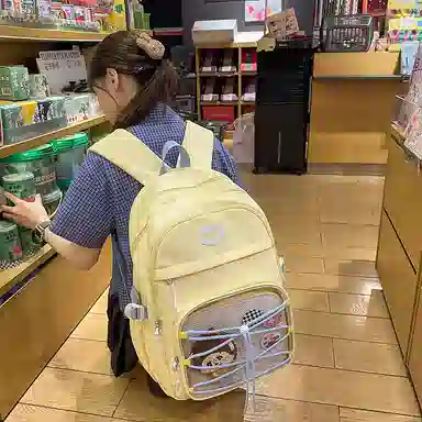 行途 书包初中生高中生大学生大容量包女防水轻便电脑背包 尼龙 双肩包 男女同款情侣款 多色