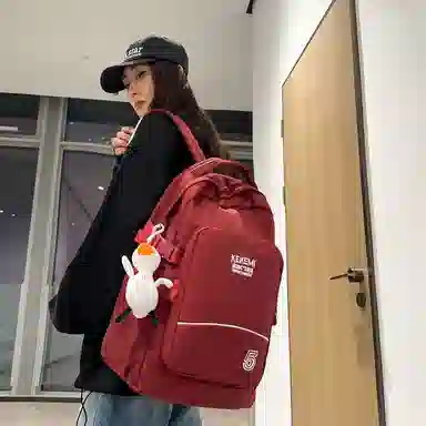 行途双肩包女休闲简约大容量电脑背包男高初中大学生书包尼龙多色