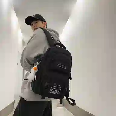 行途 休闲简约撞色便携 尼龙 双肩包 男女同款情侣款 多色