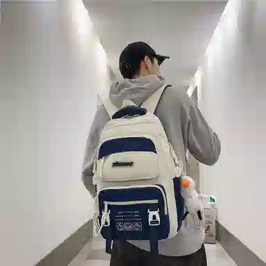 行途 休闲简约撞色便携 尼龙 双肩包 男女同款情侣款 多色